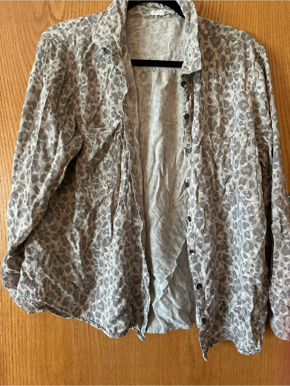 Maurices Brown Leopard Print Button up